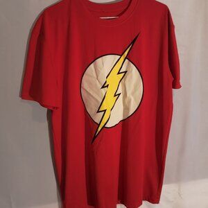 DC Comics Men's Size Large Red Flash T-shirt & Wooden Bazinga Trinket Box